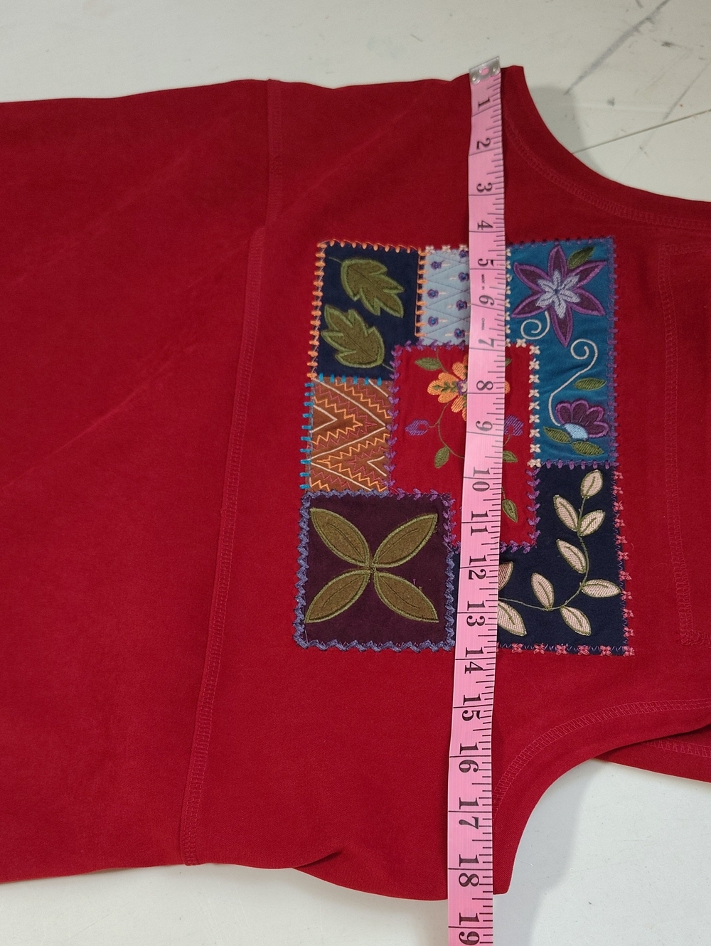 Vintage Amanda Smith Patchwork Floral Square Neck Midi Dress Size M 90s Cottage - Picture 11 of 13
